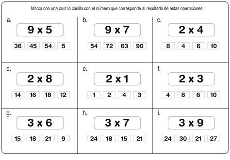 Fichas de iniciación a la multiplicación para primaria