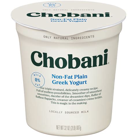 Chobani® Plain Non Fat Greek Yogurt 32 Oz Tub