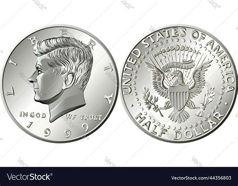 United states coin half dollar Royalty Free Vector Image