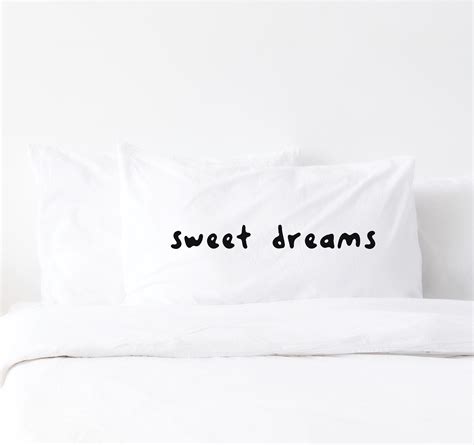 Sweet Dreams Pillowcase Pillow Cover Minimalist Bedroom Etsy Uk