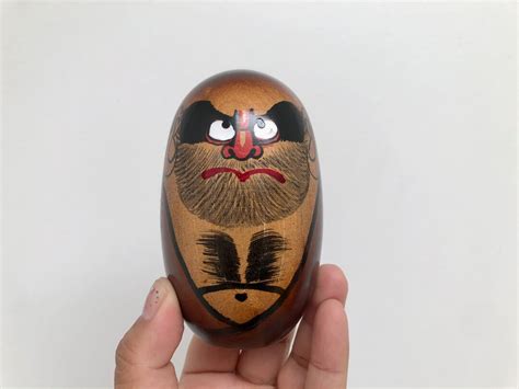 Vintage Wooden Daruma Doll Japan Etsy