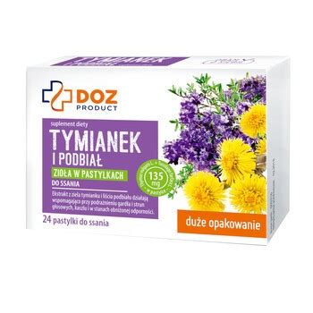 DOZ PRODUCT Tymianek i podbiał pastylki do ssania 24 szt