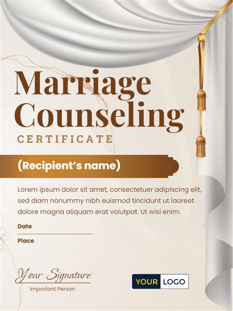 Free Marriage Counseling Certificate Templates Virtualbadge Io