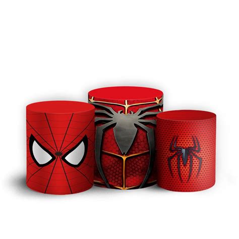 Trio Cilindro Homem Aranha Sublimado 3D Elástico Sublistamps