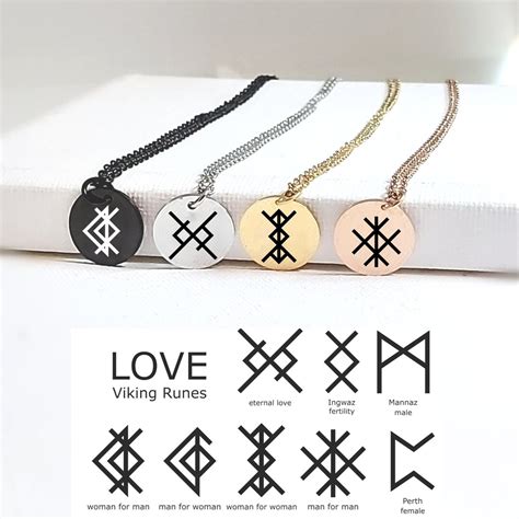 Couples Necklace, Love Viking Symbol, Personalized Nordic Viking ...