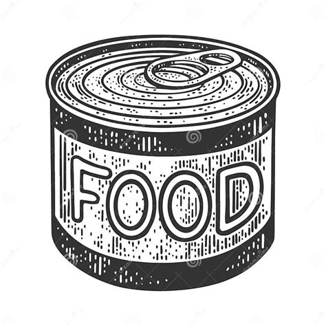 Canned Food Tin Sketch Vector Illustration Stock Vector Illustration