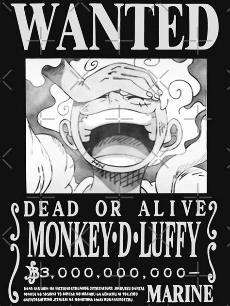 Monkey D Luffy Gear 5 Wanted Bounty Poster Nika 4th Yonko Essential T