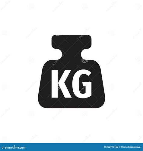 One Kilogram Weight Black Icon Design Kg Sign Stock Vector