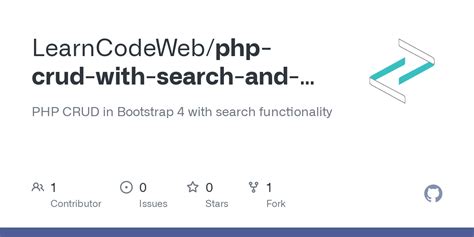 GitHub LearnCodeWeb Php Crud With Search And Pagination In Bootstrap