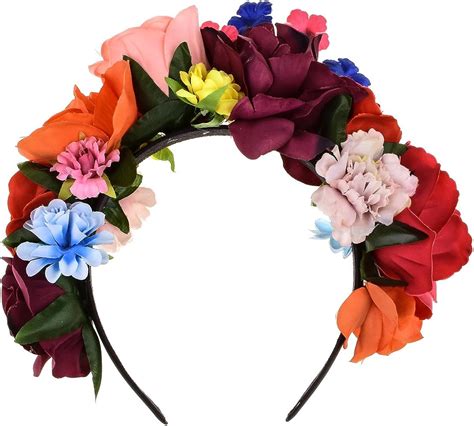 Mexican Frida Floral Headband Paper Flower Diadem Día De Muertos