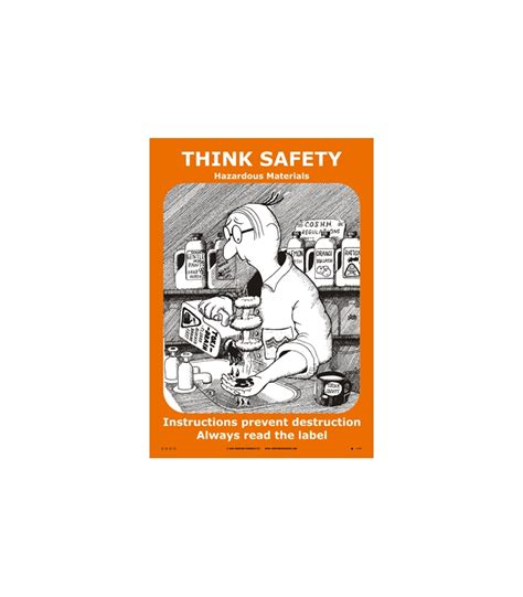 Safety Training Posters Think Safety White Vinyl Poster Hazardous