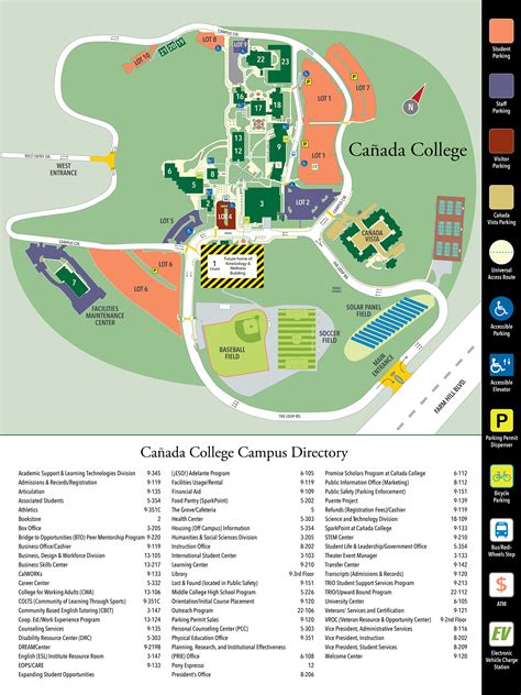 Map and Directory | About Cañada | Cañada College