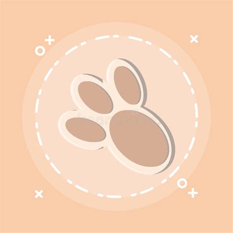 Bunny Paw Print Icon Stock Vector Illustration Of Comic 111597537