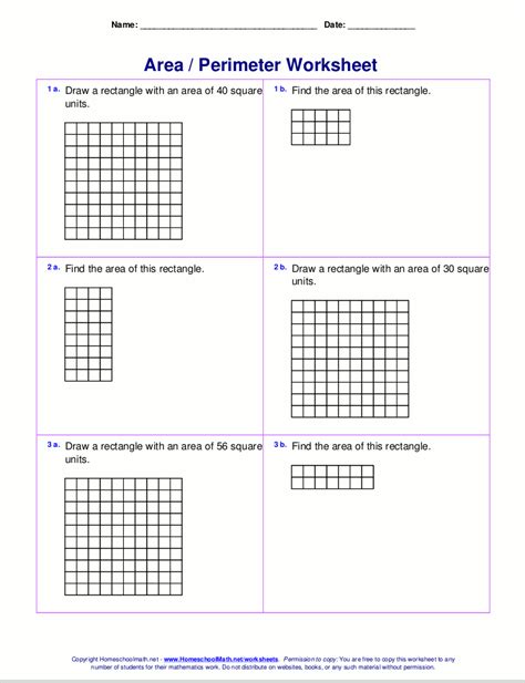 Free Area And Perimeter 5th Grade Worksheets