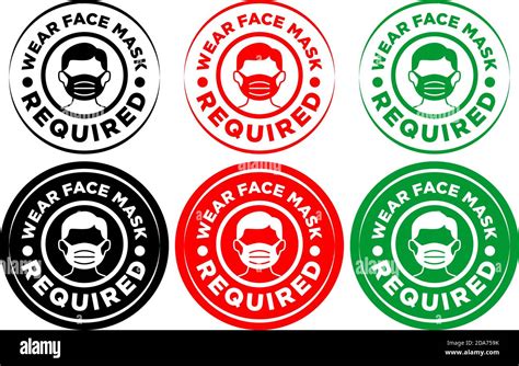 Face Mask Required Sign Round Warning Signage For Restaurant Cafe And Retail Business On