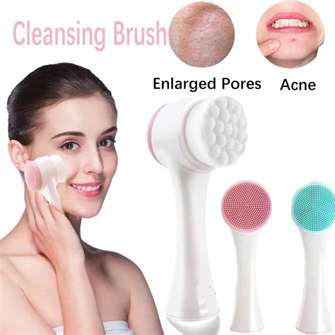 Pcs Face Brush Silica Gel Facial Brush Double Sided Facial Cleanser