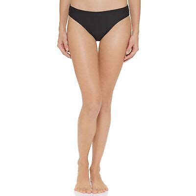 MSRP 58 Dkny Womens Full Coverage Bathing Suit Bikini Bottoms Black