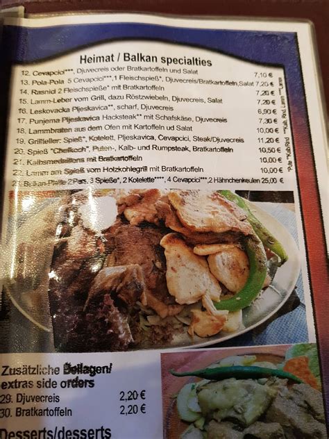 Speisekarte Von Balkan Grill Restaurant Frankfurt Am Main Mainzer