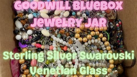 Goodwill Jewelry Jar Unboxing Swarovski Sterling Silver Venetian