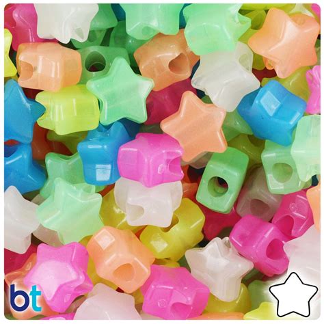 Beadtin Glow Mix Mm Star Plastic Pony Beads Pcs Michaels