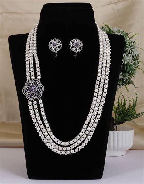 Natural Fresh Water Pearls Necklace Set From Hyderabad With Certificate