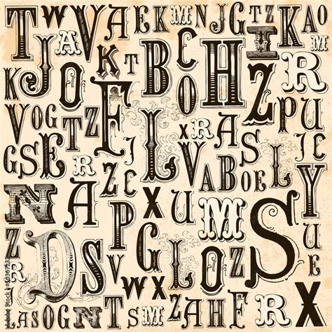 Vintage Alphabet background Stock Vector | Adobe Stock