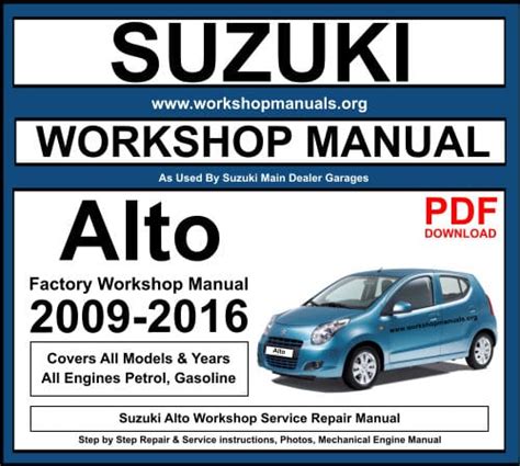 Suzuki Alto 2009-2016 Workshop Repair Manual Download PDF