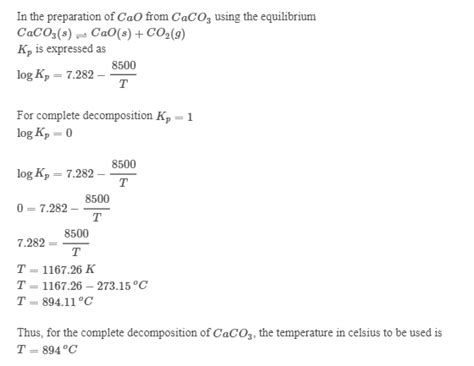 Nvrcs Wiulie Linu In The Preparation Of Cao From Caco Using The