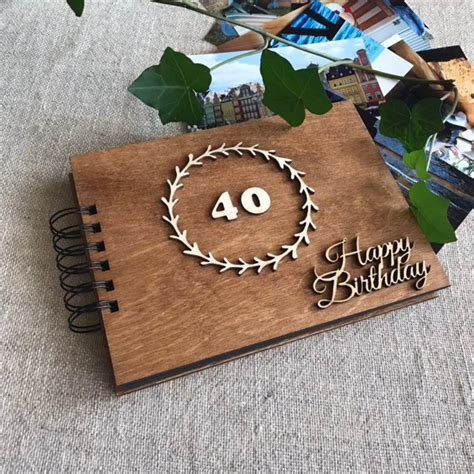 40th Birthday T Wooden Photo Book Scrapbook Album Etsy