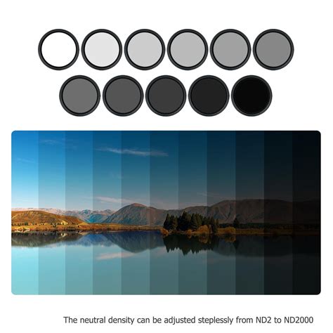 JJC 67mm ND Filter ND2 ND2000 Variable Neutral Density Filter For