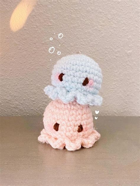 Cute Crochet Octopus Keychain Kawaii Octo Plush Amigurumi Keychain