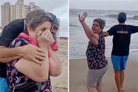 V Deo Emocionante Av De Anos Entra No Mar Pela Primeira Vez E