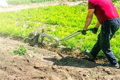 O Agricultor Cultiva O Solo Utilizando Um Trator De Inclinação Ou