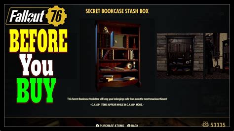 Fallout 76 Secret Bookcase Stash Box Review YouTube