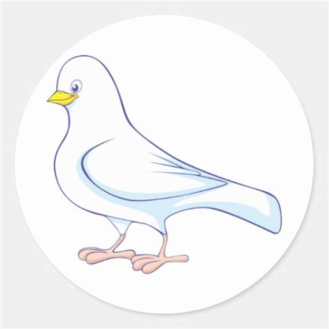 Custom Cute Dove Cartoon Logo Stickers | Zazzle