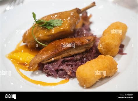 Gourmet Meat Dish Stock Photo Alamy