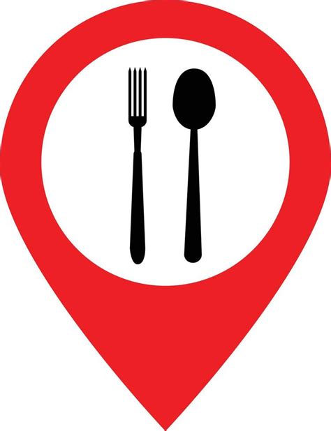 Cafe And Restaurants Location Icon On White Background Food Pin Sign