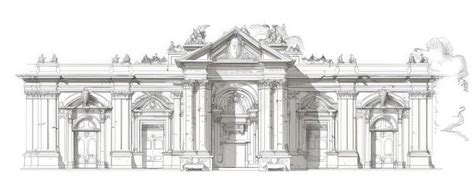 A Sketch of a Renaissance-style Building, with Symmetrical Facades ...