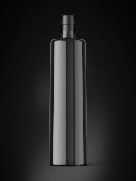 Premium Photo 3d Illustration Black Vodka Bottle On Black Background