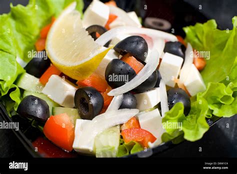 Greek Salad Macro Stock Photo Alamy