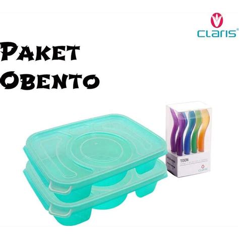 Jual Bento Paket Obento Tempat Makan Sekat Dan Set Toon Sendok Garpu