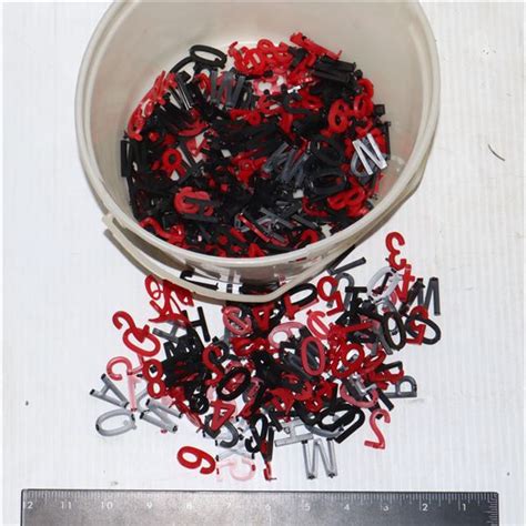 Bucket Of Sign Board Letters Numbers