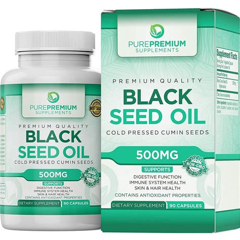 Black Seed Oil Capsules By Purepremium Supplements Non Gmo 500mg 90 Capsules