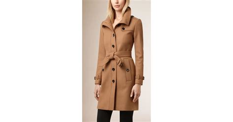 Burberry Virgin Wool Cashmere Blend Trench Coat In Brown Lyst