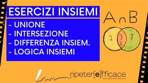 Insiemi E Logica Prima Superiore Passo Passo Esercizi Su Unione