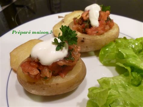 Pommes de terre farcies au saumon fumé Préparé maison