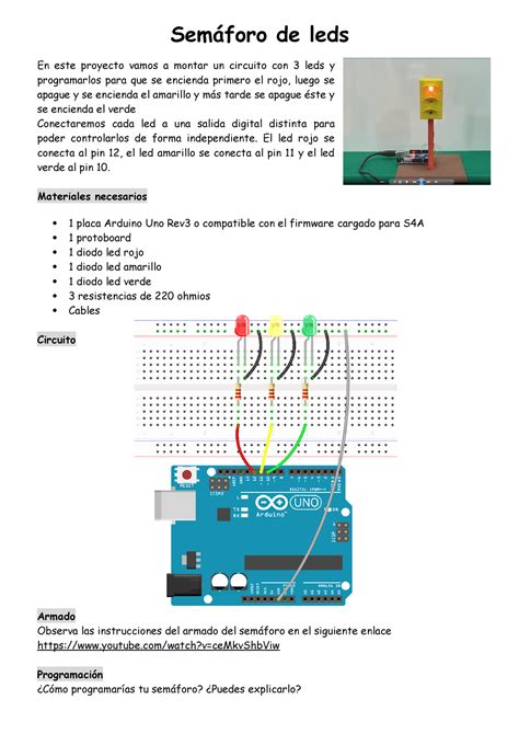 Semáforo de leds Final Guia sobre experiencia de elaboracion de un