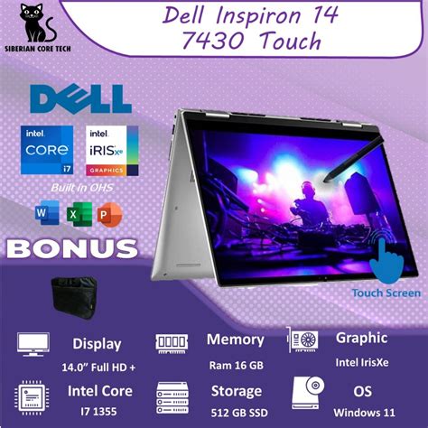 Jual Dell Inspiron 14 7430 2in1 Touch I7 1355 16gb 512gb W11ohs 14