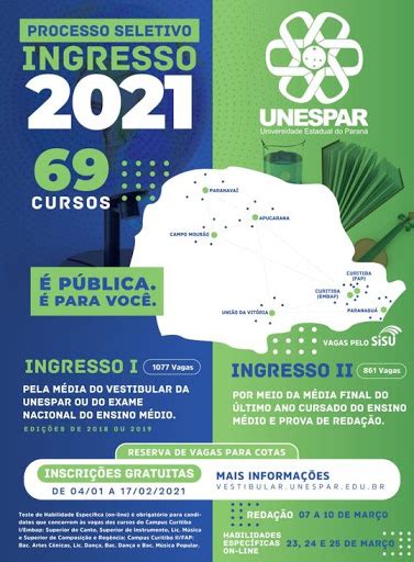 Unespar PR abre Processos Seletivos para ingresso em 2021 inscrições