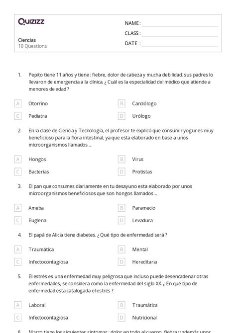 50 Ciencias De La Vida Hojas De Trabajo Para Grado 6 En Quizizz Gratis E Imprimible